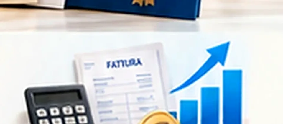 Fattura, calcolatrice e grafico economico
